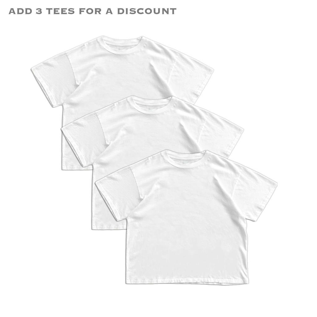 Distressed Blank Tee - Bone White