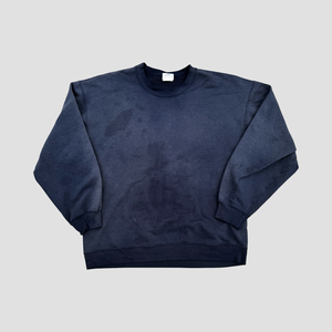 Super Sweat Blank Navy Crew - boxy Medium
