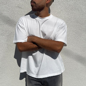 Distressed Blank Tee - Bone White