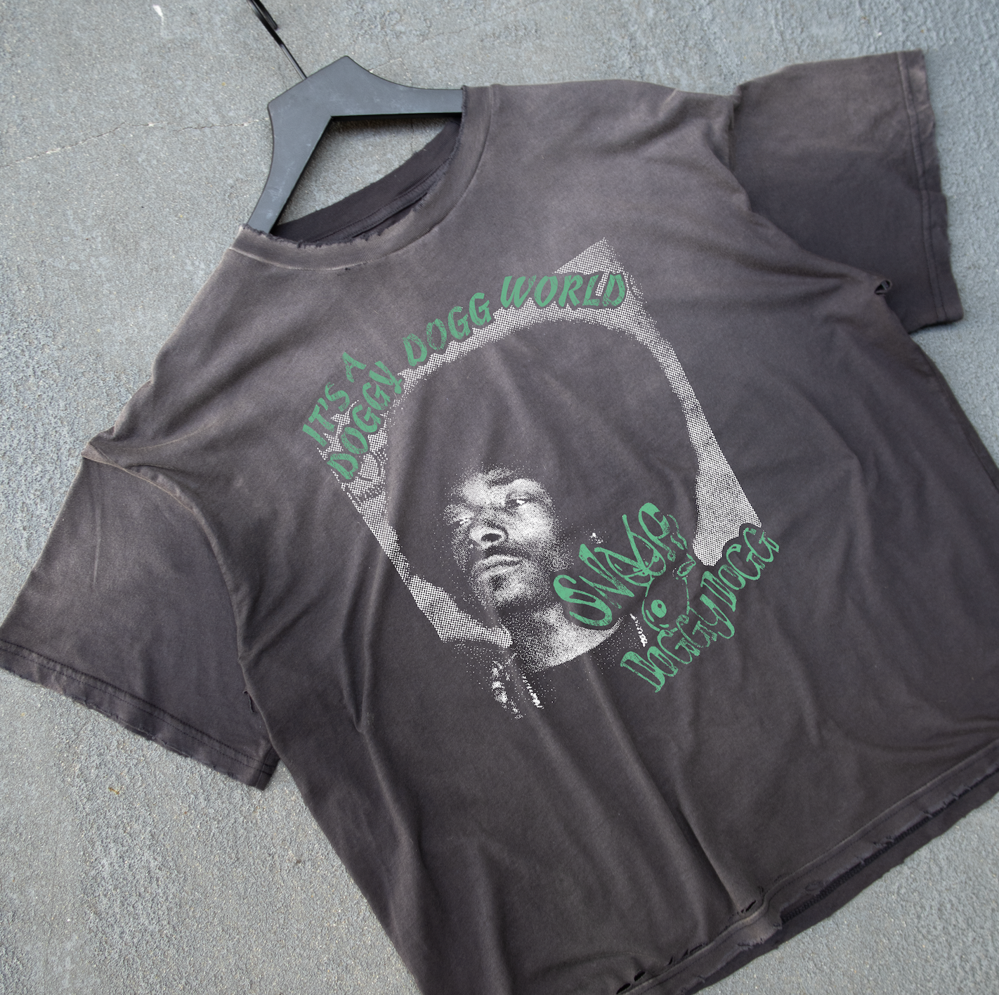 Vintage Snoop Tee - Stone Washed Black